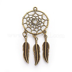 Lega stile tibetano grandi ciondoli&nbsp;PALLOY-WH0056-03AB-03