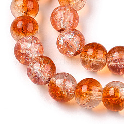 Perles de verre transparentes craquelées à cuire&nbsp;DGLA-T003-01C-11