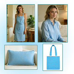 Baumwollstoff mit Polka-Dot-Muster&nbsp;DIY-WH0750-294