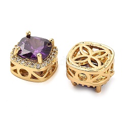 Латунные микро проложить кубического циркония бусы KK-D093-05G-03