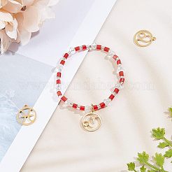 304ステンレスペンダント  手動研磨  十二星座を持つリング  12星座  18x16x1.5mm  穴：1.6mm  24個/箱&nbsp;STAS-UN0019-20