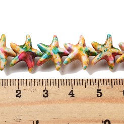 Нити из синтетических бирюзовых бусин G-P507-04J