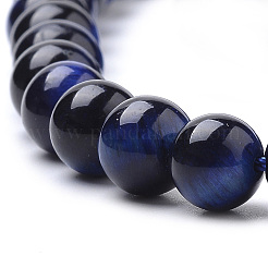 天然石タイガーアイビーズ連売り  染め  ラウンド  ブルー  6mm  穴：1mm  約63個/連  15.35インチ（39cm）&nbsp;LS-G-S259-03B-6mm