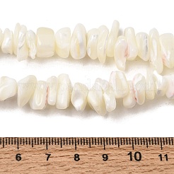パールシェルチップビーズ連売りの天然な白い母  シェルの破片  5~15x5~8mm  穴：1mm  約31.5インチ&nbsp;X-G-M205-63