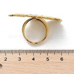 Кольца для женщин из ракушки пауа из нержавеющей стали 304 RJEW-G346-11G-01