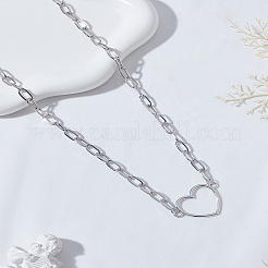 1 шт. ожерелье с подвеской в виде полого сердца из цинкового сплава&nbsp;NJEW-LP0009-46P