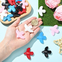 10шт 5 цвета выпечки окрашенные стеклянные бусины&nbsp;LAMP-YW0004-18