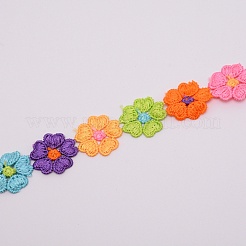 Лента с цветочной отделкой из полиэстера&nbsp;OCOR-WH0060-02