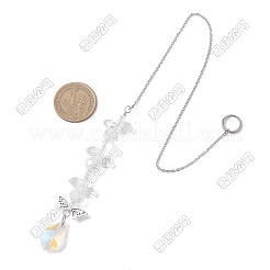 3 attrape-soleil suspendu en verre en forme de feuille&nbsp;HJEW-TADJ0014