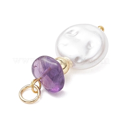 Плоские круглые подвески из АБС-пластика&nbsp;PALLOY-JF05020