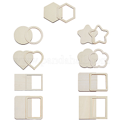 18 комплект 9-х деревянных рамок для фотографий AJEW-FH0004-13