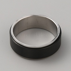 Anello girevole semplice in acciaio inossidabile 304&nbsp;RJEW-WH0011-10E-EB