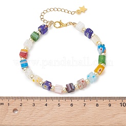 Braccialetti fatti a mano in vetro millefiori e perline di ematite sintetica non magnetica per le donne&nbsp;BJEW-JB13770