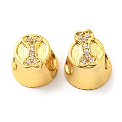 Реечное покрытие латунь микро паве кубический цирконий европейские бусины KK-M247-03G