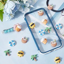 60 шт. непрозрачные смоляные кабошоны с пляжной тематикой&nbsp;RESI-SC0002-53