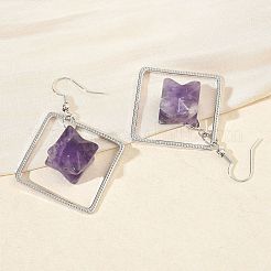 Orecchini pendenti in ottone con rombo&nbsp;EJEW-D360-01P
