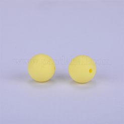 丸いシリコン焦点ビーズ  シャンパンイエロー  15mm  穴：2mm&nbsp;SI-JX0046A-91