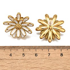 Orecchini a bottone con fiori in acciaio inossidabile 304 per donna&nbsp;EJEW-R023-02G
