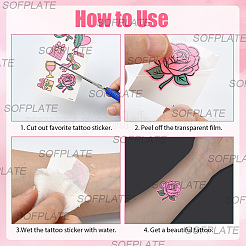 20 лист светящихся водонепроницаемых съемных временных татуировок-наклеек AJEW-SP0002-81C