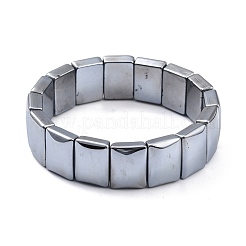 Bracelet extensible perlé rectangle en pierre naturelle terahertz&nbsp;G-D461-19B