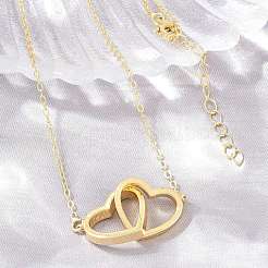 Collane con ciondolo a forma di cuore in ottone per coppie&nbsp;KK-CBA4547-07G