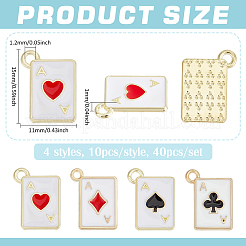 40шт 4 стиля подвески из сплава с эмалью ENAM-PH0003-05