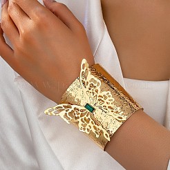 Браслеты-манжеты из сплава с бабочками и стразами&nbsp;FS-WG75F11-02