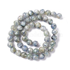 Собранные нити из синтетического зеленого флюорита и окрашенных селенитовых бусин G-K317-A04