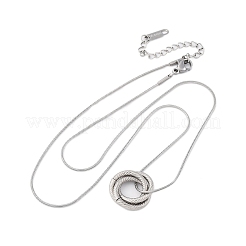 Ожерелья с тройными кругами из нержавеющей стали 304 для женщин&nbsp;NJEW-Z044-14P