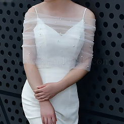 Съемные шали из полиэстера с жемчужным тюлем&nbsp;AJEW-WH0314-448B