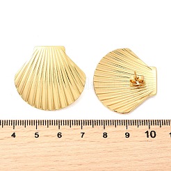 Серьги-гвоздики в форме ракушки из нержавеющей стали 304&nbsp;EJEW-P312-01G