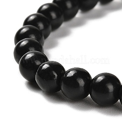 Braccialetti elasticizzati con perline rotonde di shungite naturale&nbsp;BJEW-NH0001-01C