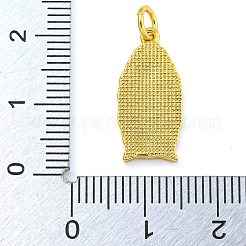 Подвески из настоящей латуни с покрытием из 18-каратного золота с ракушками и соединительными кольцами KK-D534-04G-04