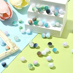 200 шт. 10 вида бусин в виде ягод из искусственного жемчуга и непрозрачного акрила OACR-FS0001-96A