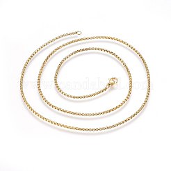 Ожерелья из нержавеющей стали 304 с цепочкой Rolo&nbsp;NJEW-L047-02B-G