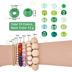 4500pcs perles de rocaille en verre 15 couleurs&nbsp;SEED-PH0002-52A