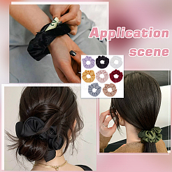 8 Stück elastisches Haar-Accessoire aus Polyester in 8 Farben&nbsp;OHAR-FG0001-07