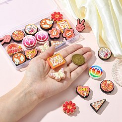 26 pièces 13 styles de perles en plastique pvc sur le thème de la paix&nbsp;PVC-CJ0001-02