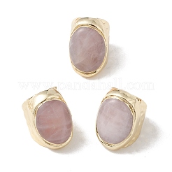 Открытое кольцо-манжета неправильной овальной формы с драгоценными камнями RJEW-I082-11G