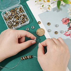 100 шт. 2 цвета тибетский стиль сплав европейские бусины FIND-GO0002-55