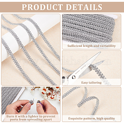 Блестящая металлизированная полиэстеровая плетеная кружевная отделка OCOR-WH0060-46D