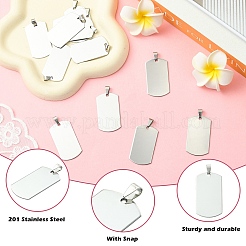 20 шт. 201 нержавеющая сталь с закругленными углами и штампованными пустыми бирками-подвесками&nbsp;STAS-YW0003-22