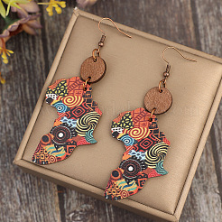 Висячие серьги из дерева в стиле бохо FS-WG8F489-01