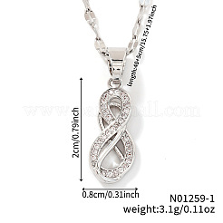 Ожерелья с подвесками в виде ленты из латуни с микропаве из прозрачных кубических цирконий в стиле хип-хоп&nbsp;VJ5246-1