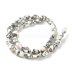 Окрашенные синтетические бирюзовые бусы нити G-M448-B01-01