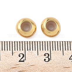 真鍮ビーズ  内部のゴムと  スライダービーズ  ロンデル  18KGP本金メッキ  8.5x4mm  穴：2mm&nbsp;KK-S350-16G-D