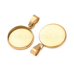 Cabochon-Fassungen für Anhänger aus Edelstahl 304&nbsp;STAS-L282-010G-05