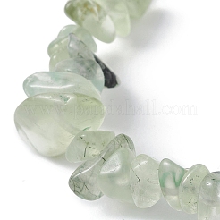 Thème de la Saint-Valentin en alliage et acrylique pierre de lune arc-en-ciel naturelle/jade citron/préhnite/quartz rose/pierre de soleil bracelet extensible avec breloque en forme de cœur&nbsp;BJEW-JB09579
