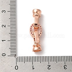 Покрытие стойки овальная латунь микропаве кубический цирконий складные застежки KK-F873-20RG