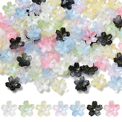 30шт гальванические прозрачные стеклянные бусины&nbsp;GLAA-YW0005-02A